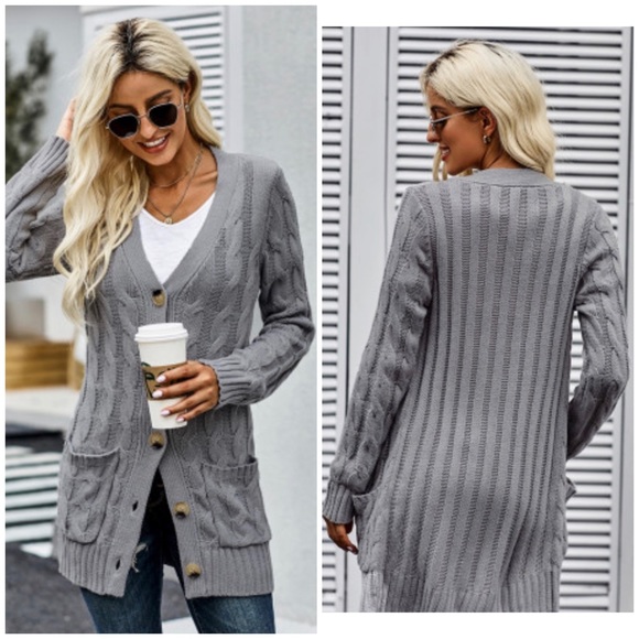 💞HPx5💞 1 left: 2x • The MUST-HAVE Gray Cardigan of 2021! - Picture 2 of 8